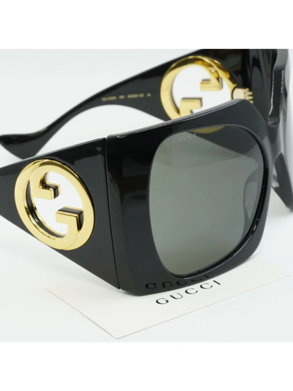 Gucci GG1255S 001 Square Sunglasses - Black / Smoke